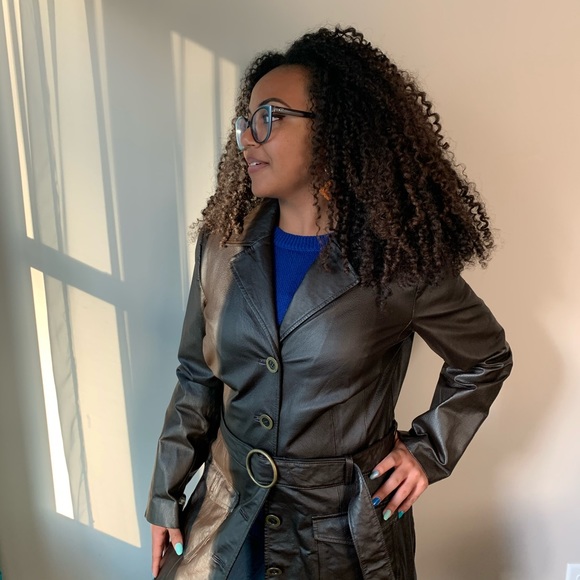 100% Genuine Leather Trench Coat - Picture 1 of 4